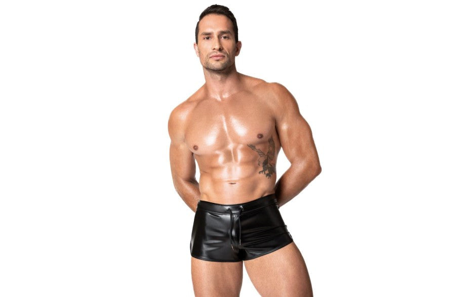 Noir Handmade Frenzy Sexy Tight Fitting Mens Shorts - - His Fetish