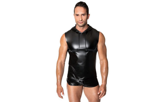Noir Handmade Frenzy Super Stylish Sleeveless Hoodie - His Fetish