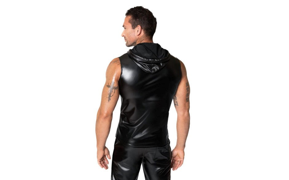 Noir Handmade Frenzy Super Stylish Sleeveless Hoodie - - His Fetish