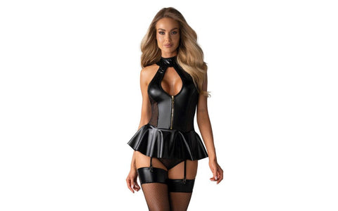 Obsessive Hot Womens Corset With Panties Black - Bustiers and Corsets