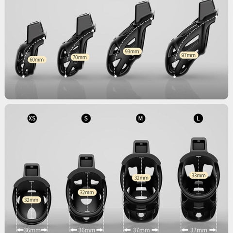 BDStyle 3D Ventilation Male Chastity Cock Cage Lock Set - Male Chastity