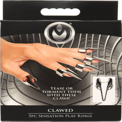 Master Series Clawed 5 Piece Sensation Play Finger Rings - Electro Sex