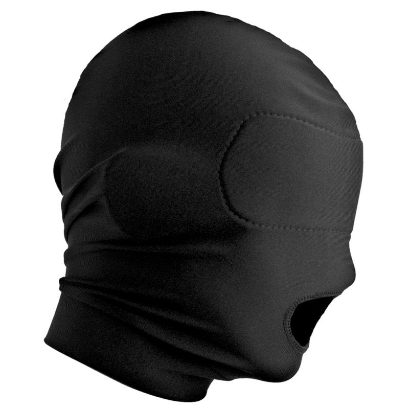 BDStyle Disguise Open Mouth Hood with Padded Blindfold Black Large - - Bondage Hoods