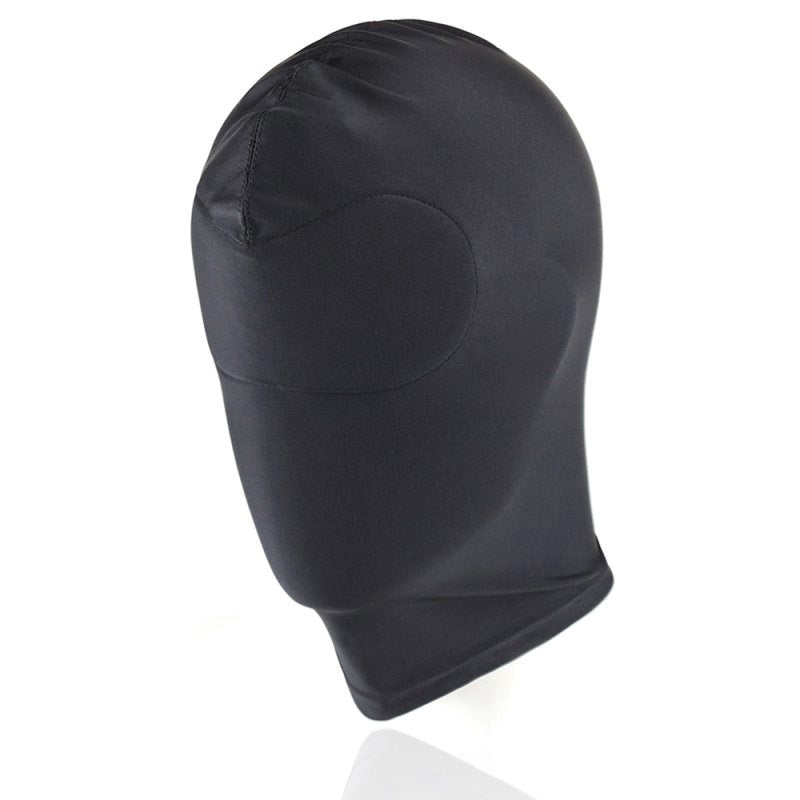 BDStyle BDSM Play Spandex Hood With Padded Blindfold Large Black - - Bondage Hoods