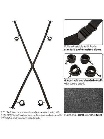 California Exotics Nocturnal Collection Over The Door Cross BDSM Restraints - Spreaders and Hangers
