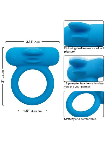 California Exotics Silicone Rechargeable Double Trouble Cock Ring - Vibrating Cock Rings