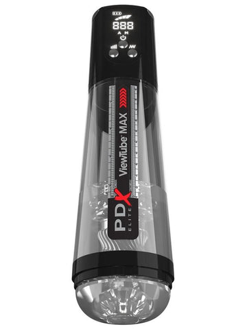 PDX Elite ViewTube MAX View Rechargeable Mens Stroker Black - Masturbators and Strokers