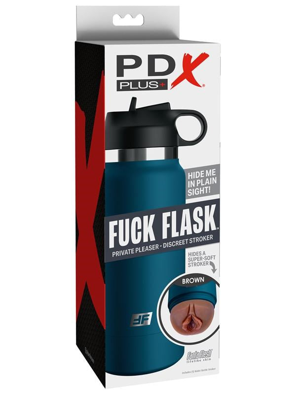 PDX Plus Fuck Flask Private Pleaser Male Stroker Blue Bottle - - Masturbators and Strokers