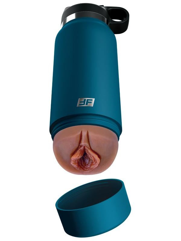 PDX Plus Fuck Flask Private Pleaser Male Stroker Blue Bottle - - Masturbators and Strokers