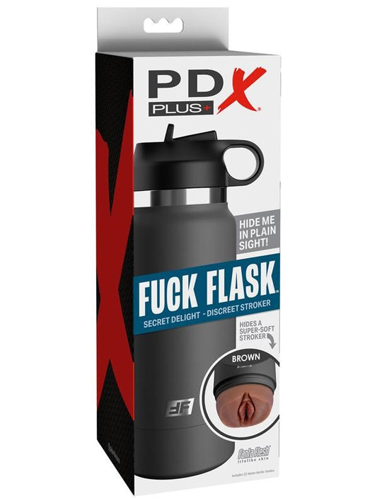 PDX Plus Fuck Flask Secret Delight Mens Stroker Grey Bottle - Masturbators and Strokers