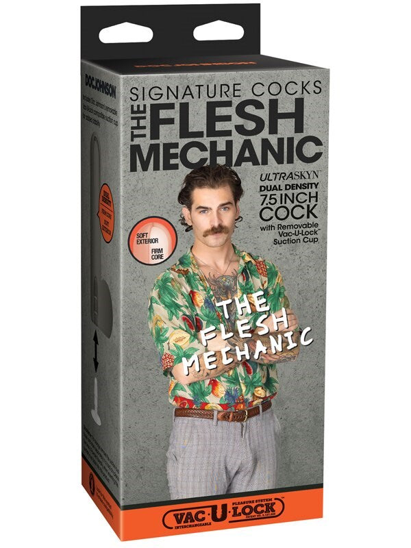 Vac U Lock Signature Cocks The Flesh Mechanic Ultraskyn Realistic Cock 7.5 Inch - Realistic Dildos