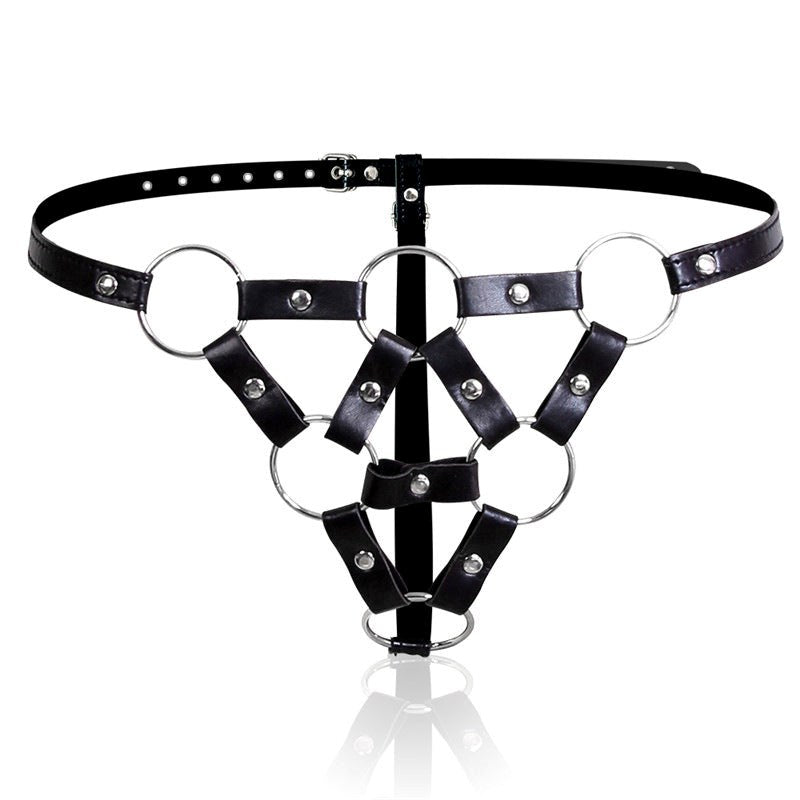 BDStyle Faux Leather BDSM Play Studded G-String - - Her Fetish