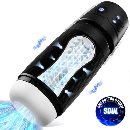 CyberSkin B-Warrior Sucking and Vibrating Mens Masturbator Black - Masturbators and Strokers