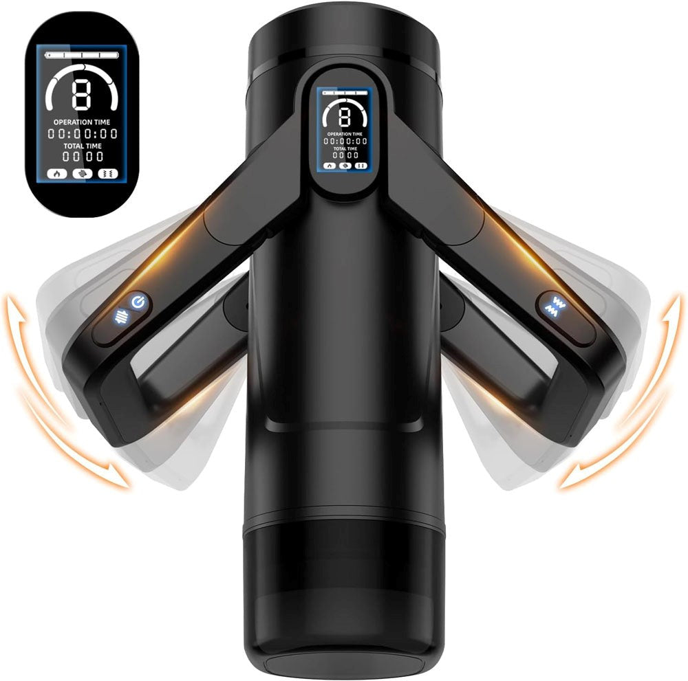 CyberSkin The Wing Thrusting Male Masturbator With Heater Black - Masturbators and Strokers