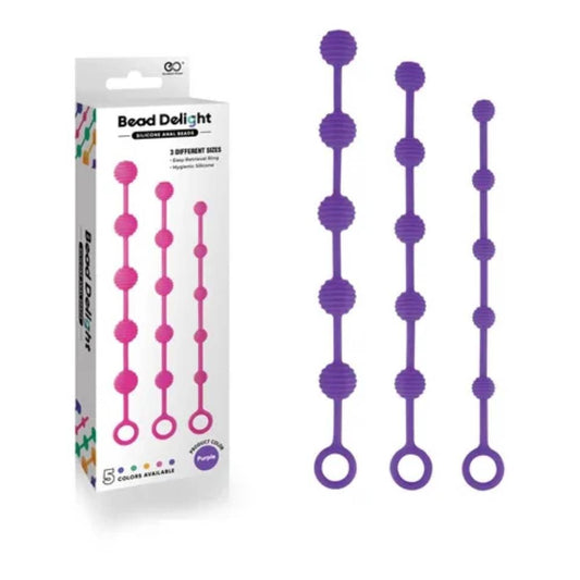 Excellent Power Bead Delight 3 Sizes Silicone Anal Beads - Anal Beads and Balls