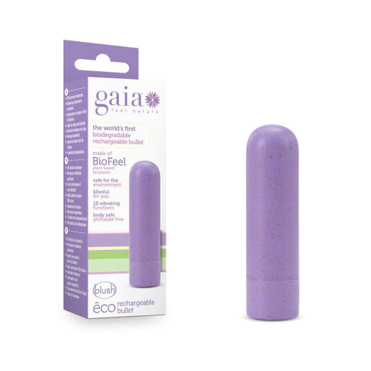Blush Novelties Gaia Eco USB Rechargeable Bullet Vibrator Lilac Purple - Bullet Vibrators