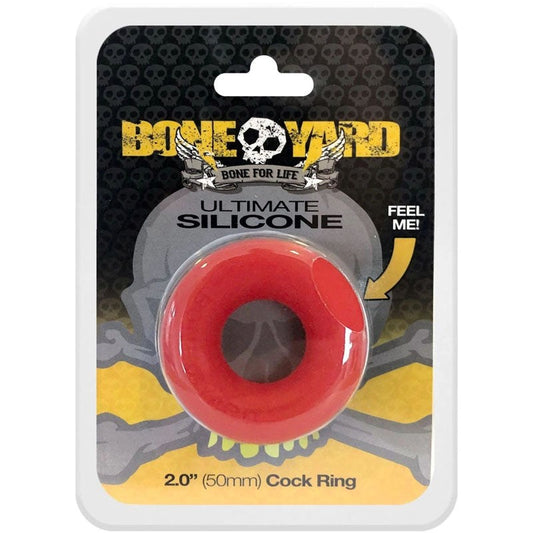 C1R Releasing Boneyard Ultimate Stretchy Silicone Cock Ring Red - Stretchy Cock Rings