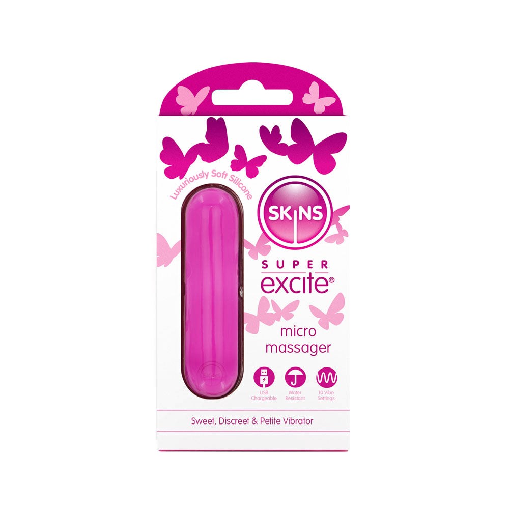Skins Super Excite Rechargeable Bullet Vibrator Pink - - Bullet Vibrators