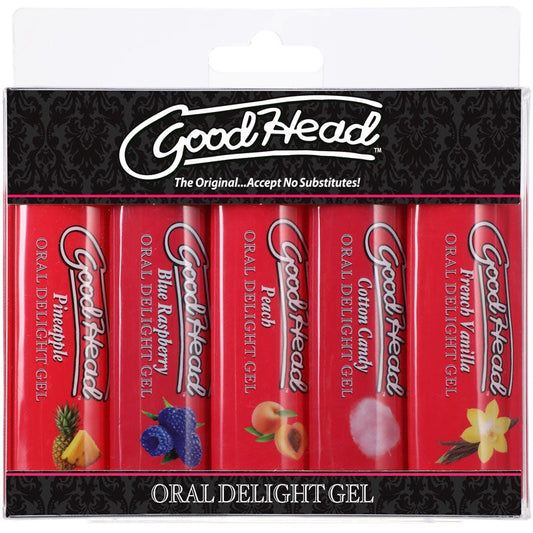 Doc Johnson GoodHead Oral Delight Gels 5 Pack x 30ml - Delay and Excite Sprays