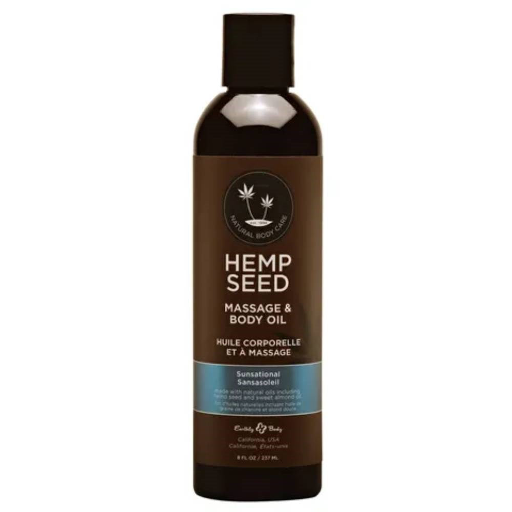 Earthly Body Scented Hemp Seed Massage and Body Oil 237 ml - Massage Oils and Lubricants