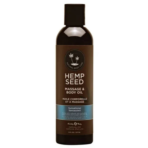 Earthly Body Scented Hemp Seed Massage and Body Oil 237 ml - Massage Oils and Lubricants