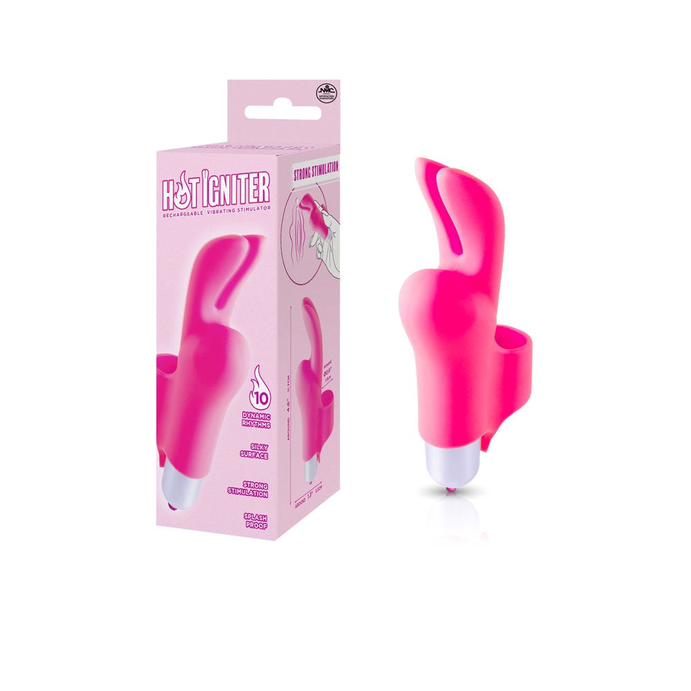 Excellent Power Hot Igniter Rechargeable Finger Vibrator Pink - - Finger and Tongue Vibrators