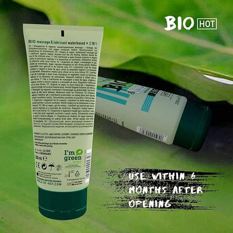 Hot Production HOT BIO 2 In 1 Water Based Massage Oil & Lubricant 200ml - Water Based Lubes