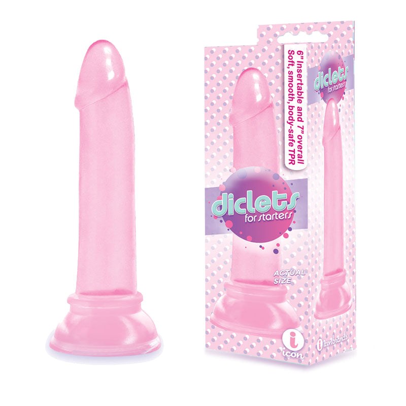 Icon Brands The 9s Diclets Realistic Dong 17.8cm Pink - - Realistic Dildos