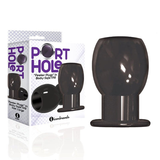 Icon Brands The 9s Port Hole Hollow Butt Plug Black - Butt Plugs