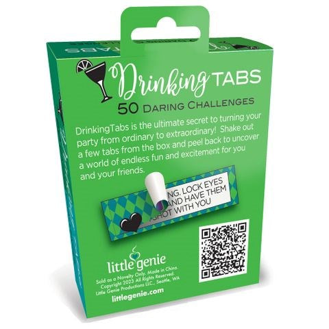 Little Genie Drinking Tabs Set Of 50 Drinking Challenges Adult Card Game - Party Gifts and Novelties