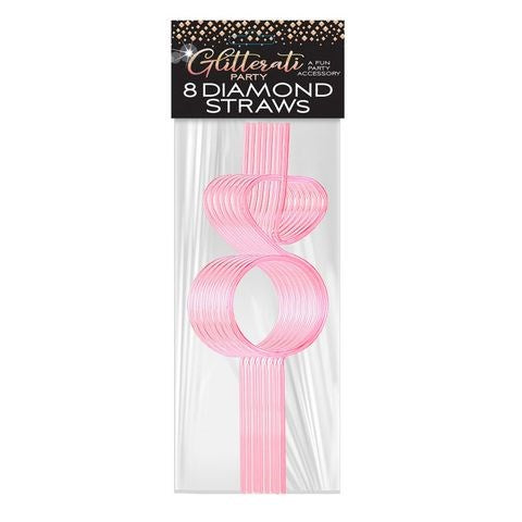Little Genie Glitterati Hens Party Novelty Diamond Straw Set of 8 - Party Gifts and Novelties