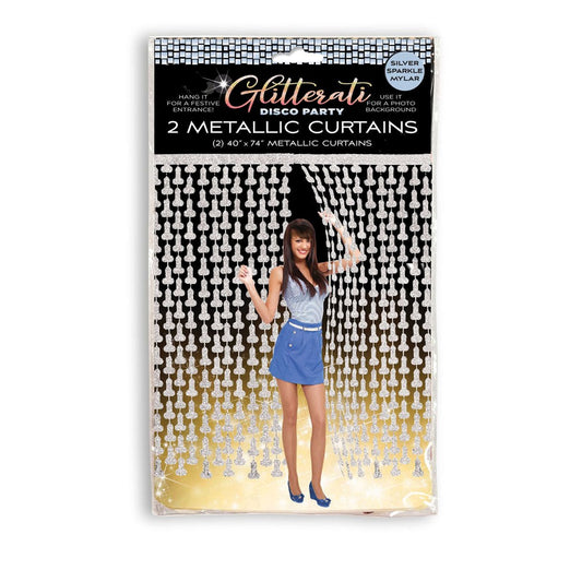 Little Genie Glitterati Penis Party Disco Metallic Curtain - Party Gifts and Novelties
