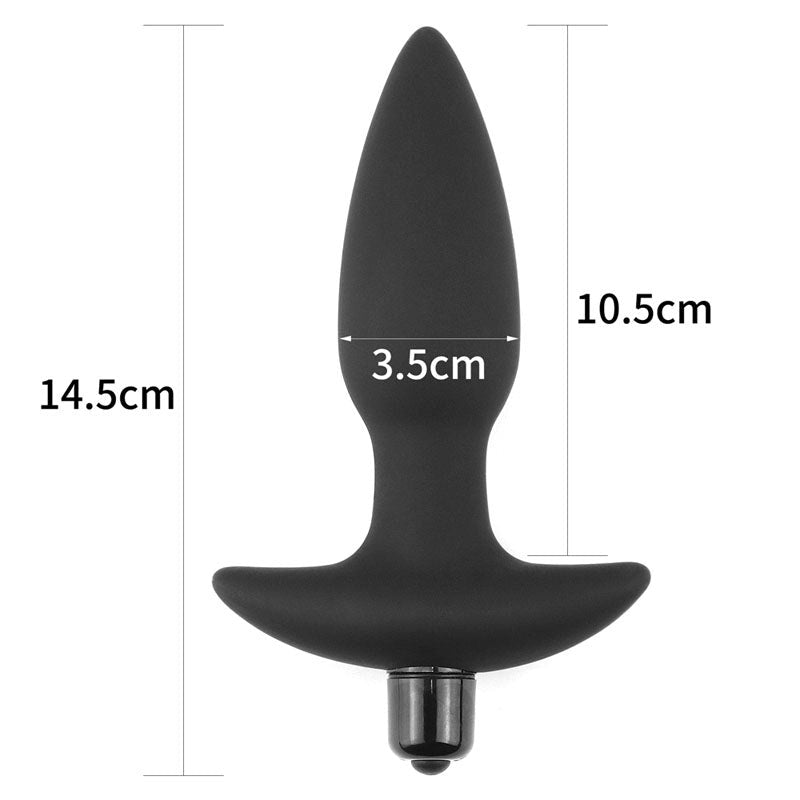 Lovetoy Anal Indulgence Collection Silicone Fantasy Vibrating Anal Plug Black - - Butt Plugs
