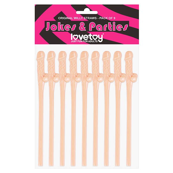 Lovetoy Jokes and Parties Original Willy Dicky Straws Flesh - Party Gifts and Novelties