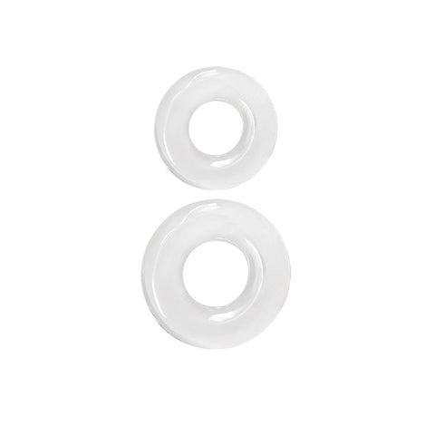 NS Novelties Renegade Double Stack Stretchy Cock Rings Set Clear - Cock Ring Sets