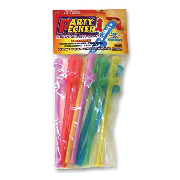 Ozze Creations Party Pecker Sipping Coloured Dicky Straws - Party Gifts and Novelties