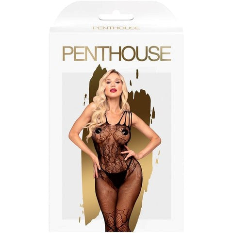 Penthouse Lingerie Dirty Mind Womens Bodystocking Black XL - Body Stockings