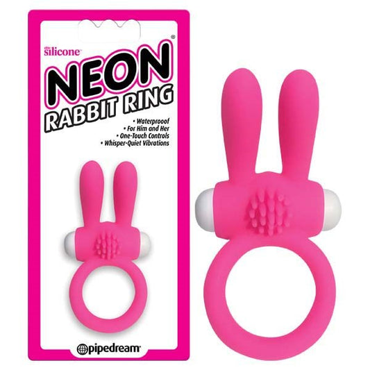 Pipedream Neon Rabbit Vibrating Cock Ring Pink - Vibrating Cock Rings