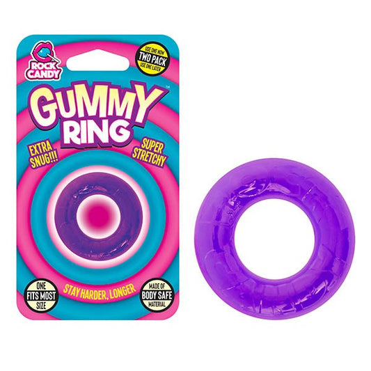 Rock Candy Gummy Stretchy Cock Rings Set Purple - Stretchy Cock Rings