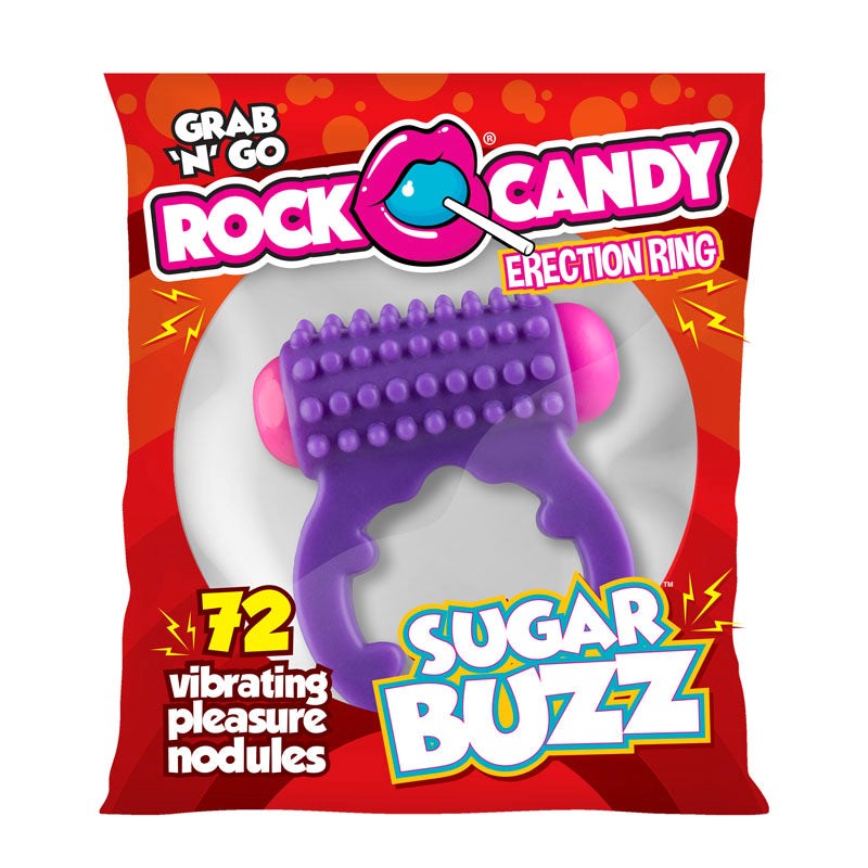 Rock Candy Sugar Buzz Single Speed Vibrating Cock Ring Purple - - Vibrating Cock Rings