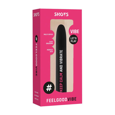Shots Toys Feelgood KeepCalmAndVibrate Bullet Vibrator Black - Bullet Vibrators
