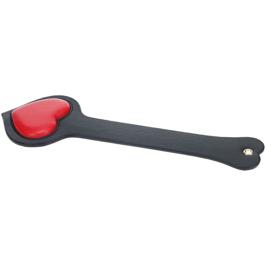 Shots Toys OUCH Milan Collection Heart Shape BDSM Paddle Black / Red - Paddles And Slappers