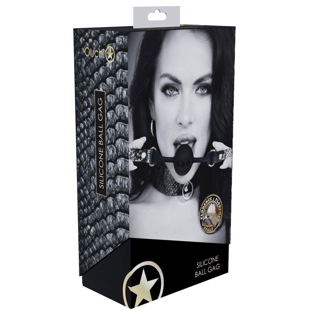 Shots Toys OUCH! Florence Collection Brethable Silicone Ball Gag - - Bondage Gags and Bits