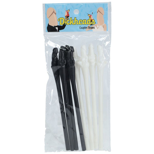 Shots Toys S LINE The Dickheads Couples Novelty Straws Black/White - Party Gifts and Novelties