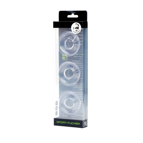 Sport Fucker Super Stretchy Rubber Cock Ring Set - Cock Ring Sets