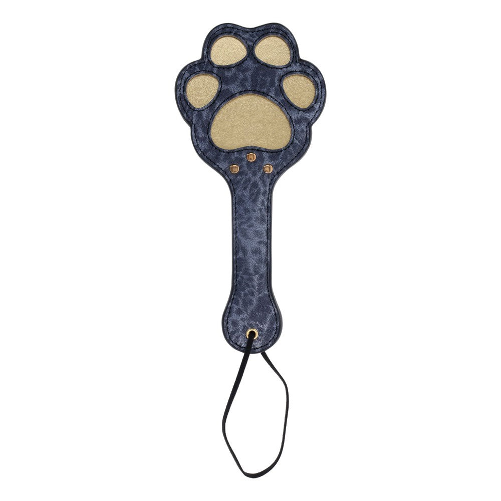 Sportsheets Sex & Mischief Cougar Paw Spanking Paddle Navy Blue / Gold - Paddles And Slappers