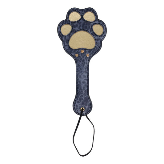 Sportsheets Sex & Mischief Cougar Paw Spanking Paddle Navy Blue / Gold - Paddles And Slappers