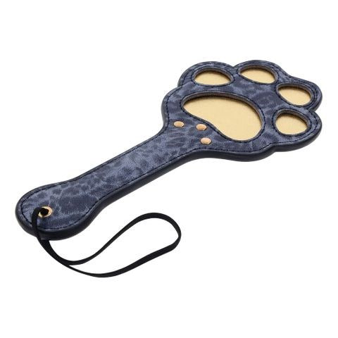 Sportsheets Sex & Mischief Cougar Paw Spanking Paddle Navy Blue / Gold - Paddles And Slappers