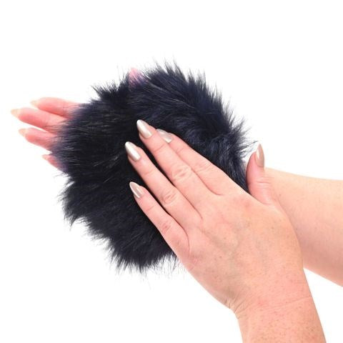 Sportsheets Sex & Mischief Cougar Spiked Sensory Glove Navy Blue - Wigs and Gloves