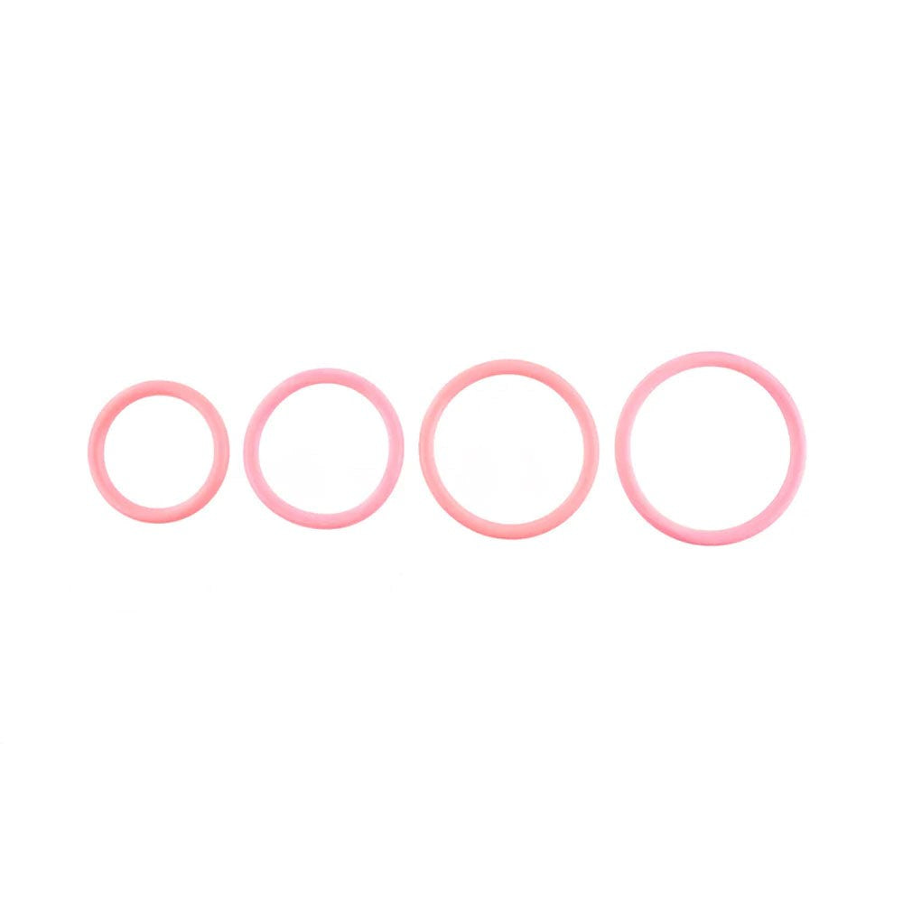 Sportsheets Stretchy Rubber O Ring 4 Pack Coral - Cock Rings